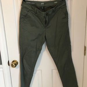 Green ankle pants